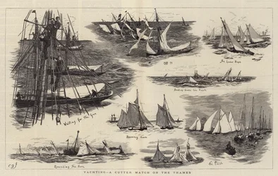 Segeln, ein Cutter-Rennen auf der Themse